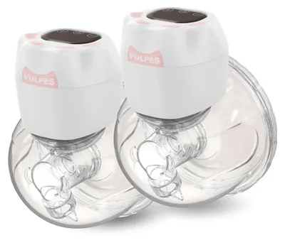 Immagine prodotto di Vulpes Goods, pompa per il latte doppia, pompa per il latte elettrica portatile con 4 modalità e 21 livelli di potenza, con tettarelle di diverse dimensioni (19mm/21mm/24mm/28mm), pompa per l'allattamento, pompa per il latte ricaricabile, inclusa.