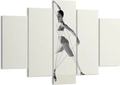 Produktbild von Bild auf Leinwand - Leinwandbild - 5 Teile - Surreal Ballerina Marionette - 150x100cm - Wand Bild - Wanddeko - Wandbilder - Leinwanddruck - Bilder - Wanddekoration - Leinwand bilder - EA150x100-4812