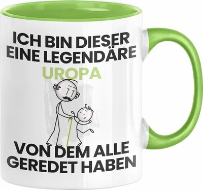 Produktbild von Uropa Geschenk Tasse Lustige Geschenkidee Geburtstag für Uropa Ich Bin Dieser Legendäre Uropa Von Dem Alle Geredet Haben Kaffee-Becher (Grün)