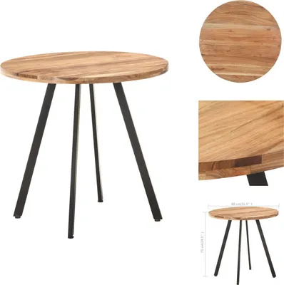 Immagine prodotto di vidaXL Tavolo da pranzo 80 cm in legno massiccio di acacia - Tavoli da pranzo