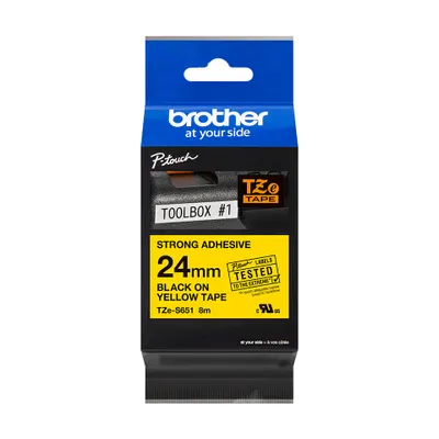 Zdjęcie produktu dla Kaseta z taśmą Brother 24 mm żółta/czarna TZES651