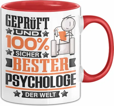 Produktbild von Psychologe Geschenk Lustiger Spruch für Psychologe Geschenkidee Bester Psychologe Der Welt (Rot)
