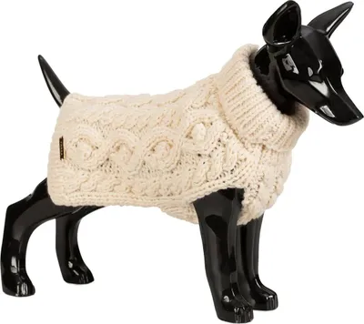 Produktbild von PAIKKA Hunde Strickpullover "Handmade Knit Sweater" weiß, Rückenlänge: 20 cm