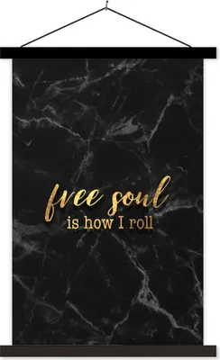 Produktbild von MuchoWow® Textilposter Zitate -  - Gold - Marmor 120x180 cm mit schwarzem Rahmen - Fotos