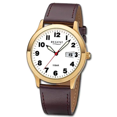 Obrázok produktu pre Hodinky Regent, pánske, hnedé, elegantné, quartzové, analógové, model D3URF789