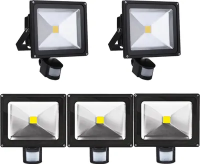 Immagine prodotto di 5 pezzi 30W LED faretto proiettore spot faretto da esterno con sensore di movimento, Greenmigo bianco caldo faretto da parete IP65 impermeabile AC 85-265V