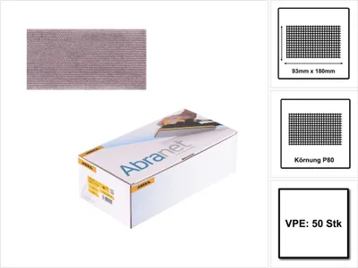 Produktbild von Mirka ABRANET Schleifstreifen Grip 93x180mm P80 50 Stk. ( 5412805080 )