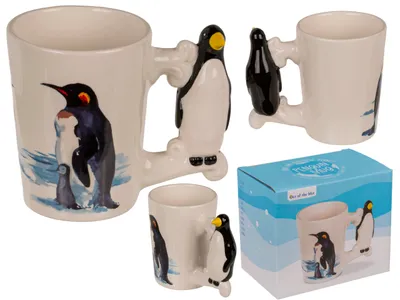 Produktbild von Out of the blue Becher,Pinguin,11 x 8,5 cm, 300 ml, aus Steingut, im Geschenkkarton