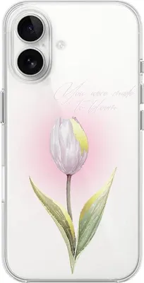 Produktbild von iPhone 16 Plus Hülle, Transparent, Silikon Flexi, Blumen, Tulpe