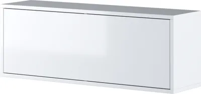 Produktbild von MEBLINI Hängeschrank für Horizontal Schrankbett Bed Concept - Wandschrank mit Regalen und Teleskopen - Wandregal - BC-29 - Weiß/Weiß Hochglanz