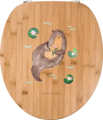 Produktbild von Mr. & Mrs. Panda WC Sitz Otter Seerose - Transparent - Geschenk, Wasser, Toilettendeckel, Klodeckel, Klo-Deckel, Brille, glücklich, WC-Sitz, Fluss, Seeotter