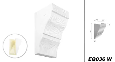 Produktbild von DECO WOOD Balkenkonsole rustikal aus Polyurethane, Dekokonsole, PolyurethanKonsole Holzoptik (weiß - 12x20cm) Wandkonsole Hartschaum Deckenverkleidung