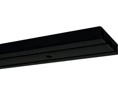 Produktbild von Kunststoff-Vorhangschiene Komplettset 4 mm schwarz 2-läufig 150 cm