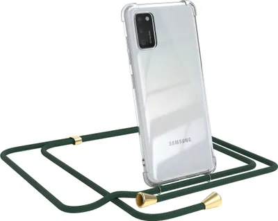 Produktbild von EAZY CASE Handykette kompatibel mit Samsung Galaxy A41, Handyhülle mit Umhängeband, Handykordel, Schutzhülle Clear, Band in Grün