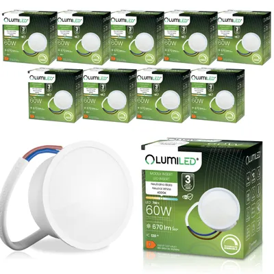 Produktbild von LUMILED LED Leuchtmittel 10x Module LED Lampen INSERT 7W (60 Watt) extra flach spot 670lm Neutralweiß 4000K 120° Keramik 10-er Pack Modul Dimmbar