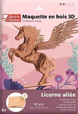 Immagine prodotto di Graine Creative 3D modello di legno unicorno artigianato set giocattolo creativo