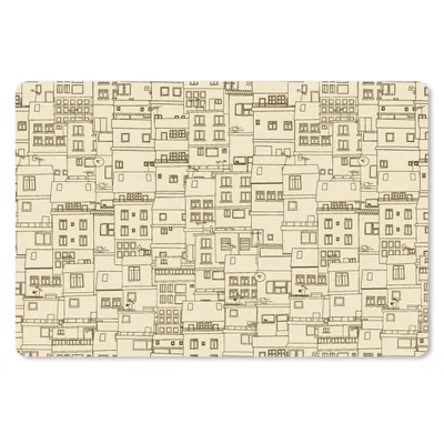 Produktbild von MuchoWow® Schreibtischunterlage Muster - Haus - Skyline 60x40 cm - XXL Mauspad - Großes Mauspad