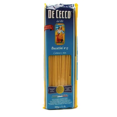 Obrázok produktu pre De Cecco Bucatini No 15 Talianske cestoviny z tvrdej pšeničnej krupice 500g