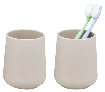 Produktbild von eluno Becher Set TESERO 2tlg. mit Soft-Touch Oberfläche, aus Kunststoff in Beige