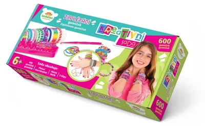 Produktbild von Gestalte dein eigenes Armband – 600 Gummibänder + Werkzeug + Armband-Webrahmen in einer Schachtel (27 x 13 x 4 cm)