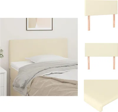 Obrázek produktu pro vidaXL Čelo postele krémové 100x5x78/88 cm Imitace kůže - Konce hlavy a nohou
