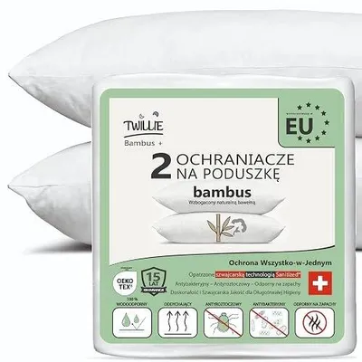 Zdjęcie produktu dla Ochraniacz na poduszkę 65X65 cm bambus wodoodporny antyalergiczny 2 szt.