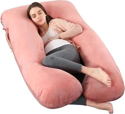 Image de Coussin de grossesse lilas en forme de U, 160 cm, pour les grandes mamans