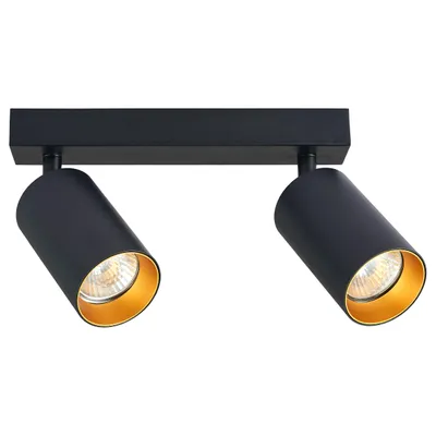 Obrázok produktu pre MasterLED stropný reflektor LED Gold GU10 čierny matný otočný 2-plamenný hliník IP20