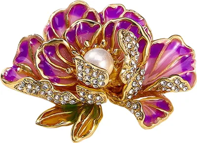 Produktbild von Brosche für Damen, Blumenform, Strass, Kunstperlen-Dekor, Blütenblatt, rutschfest, für Schultertasche, Anzug, Mantel, Kragen, Hut, Kleidung, Anstecknadel, Party, Abschlussball, Braut, Hochzeit, Kleidungsstück, Schmuck