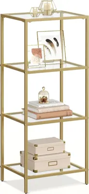 Produktbild von Songmics Regal mit 4 Ablagen Goldfarben