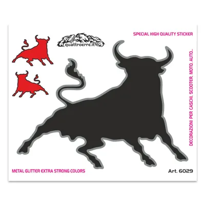 Produktbild von ABARTH Bulle Dekorativer Aufkleber, leuchtende Farben, 10 x 12 cm, für Helm, Auto, Motorrad