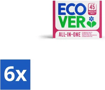 Produktbild von Ecover - All-in-One Geschirrspültabs - Zitrone & Mandarine - 45 Tabs - Vorteilspack - 6 Stücke
