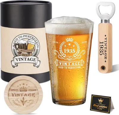 Immagine prodotto di Set regalo con bicchiere per birra in una elegante botte con apribottiglie