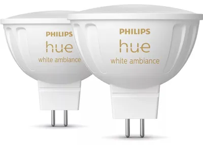 Imagen del producto de Lámpara LED Philips Hue White Amb. MR16, paquete doble, 2 x 400 lúmenes
