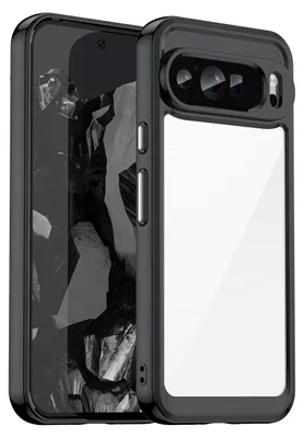 Image de Coque pour Google Pixel 10 Pro transparente, antichoc coque de protection en silicone TPU noir