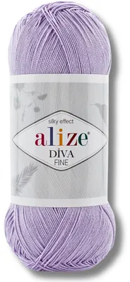 Productafbeelding van Alize 1x 100g Diva Fine garen, effen kleur, geschikt voor haken en breien (Wisteria - 158)