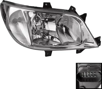 Immagine prodotto di Faro destro Mercedes Sprinter minibus, carrozzeria, Doka, furgone, regolazione elettrica | 2001-2007