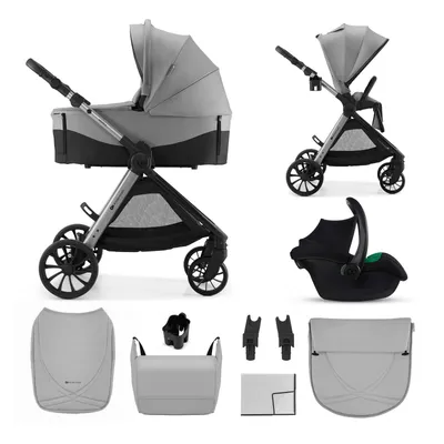 Image de Poussette 3-en-1 Kinderkraft VESTO 2 avec nacelle, siège auto MINK PRO 2, siège sport réversible, système de voyage, gris