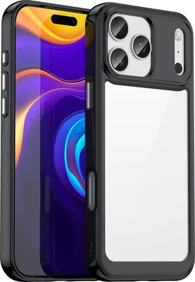 Immagine prodotto di Custodia per iPhone 17 Pro Max trasparente, protettiva in silicone TPU antiurto nero