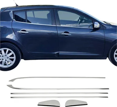 Zdjęcie produktu dla Listwy okienne do Renault Megane 2008-2016 stal nierdzewna chrom 6szt