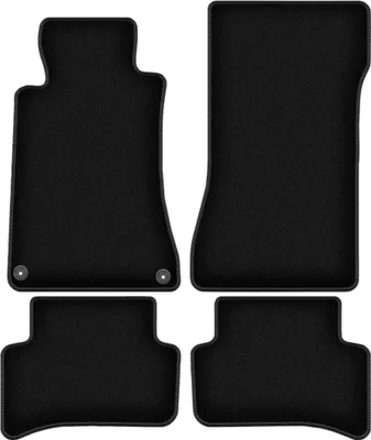 Immagine prodotto di Tappetini in velluto per Mercedes C W203 (2000-2008, berlina, station wagon) neri, set 4 pz, con fissaggi