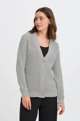 Produktbild von OXMO OXKIMMIE Damen Strickjacke Grobstrick Cardigan Baumwollmischung regular fit