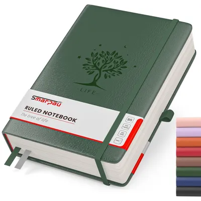 Image de Cahier B5, couverture rigide, 320 pages, papier 100 g/m², couleur vert foncé, dimensions 19 x 25 cm