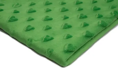 Obrázok produktu pre Minkee Fleece Knit s reliéfom srdca zelená 50 x 155 cm