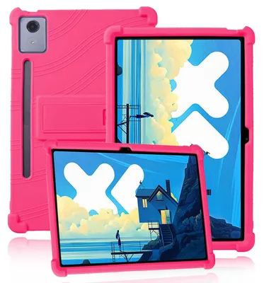 Obrázek produktu pro Tableta Pouzdro pro Lenovo Tab P12 12,7" 2023, nárazuvzdorné měkké silikonové ochranné pouzdro se stojánkem Růžová