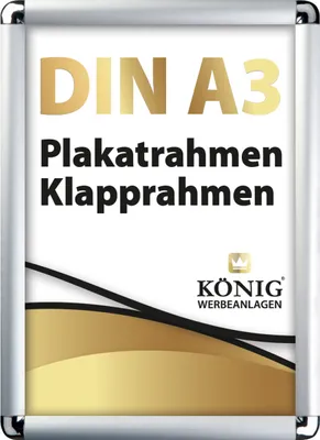Produktbild von Dreifke® Plakatrahmen DIN A3 | abgerundete Ecken | 25mm Alu Profil, silber | ...