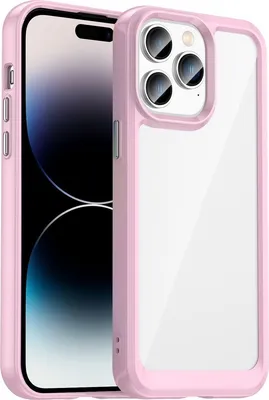 Produktbild von Mobigear Crystal iPhone 14 Pro Hülle Hardcase Backcover - Transparent / Pink
