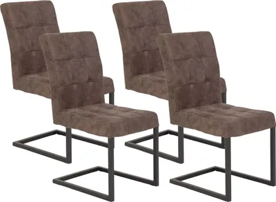 Produktbild von 4er Set Schwingstuhl Donna - Vintage Braun