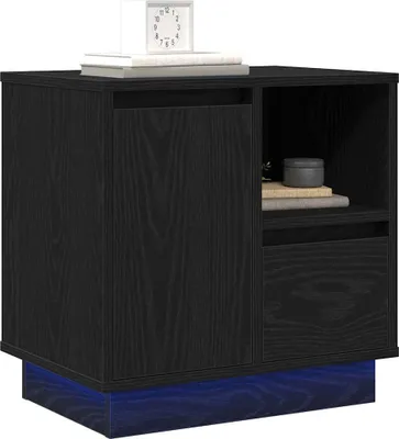 Zdjęcie produktu dla vidaXL Stolik nocny o wyglądzie czarnego dębu 50 x 34,5 x 50 cm materiał drewnopochodny