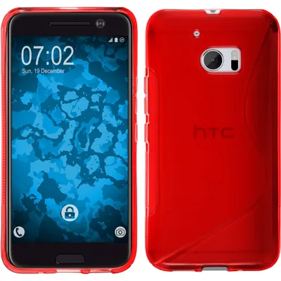 Produktbild von PhoneNatic Case kompatibel mit HTC 10 - rot Silikon Hülle S-Style + 2 Schutzfolien